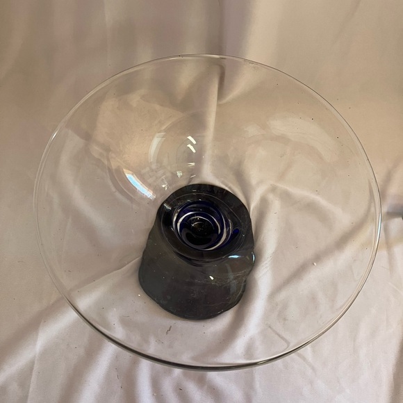 Elegant Glass Compote with Navy Base - Picture 3 of 9